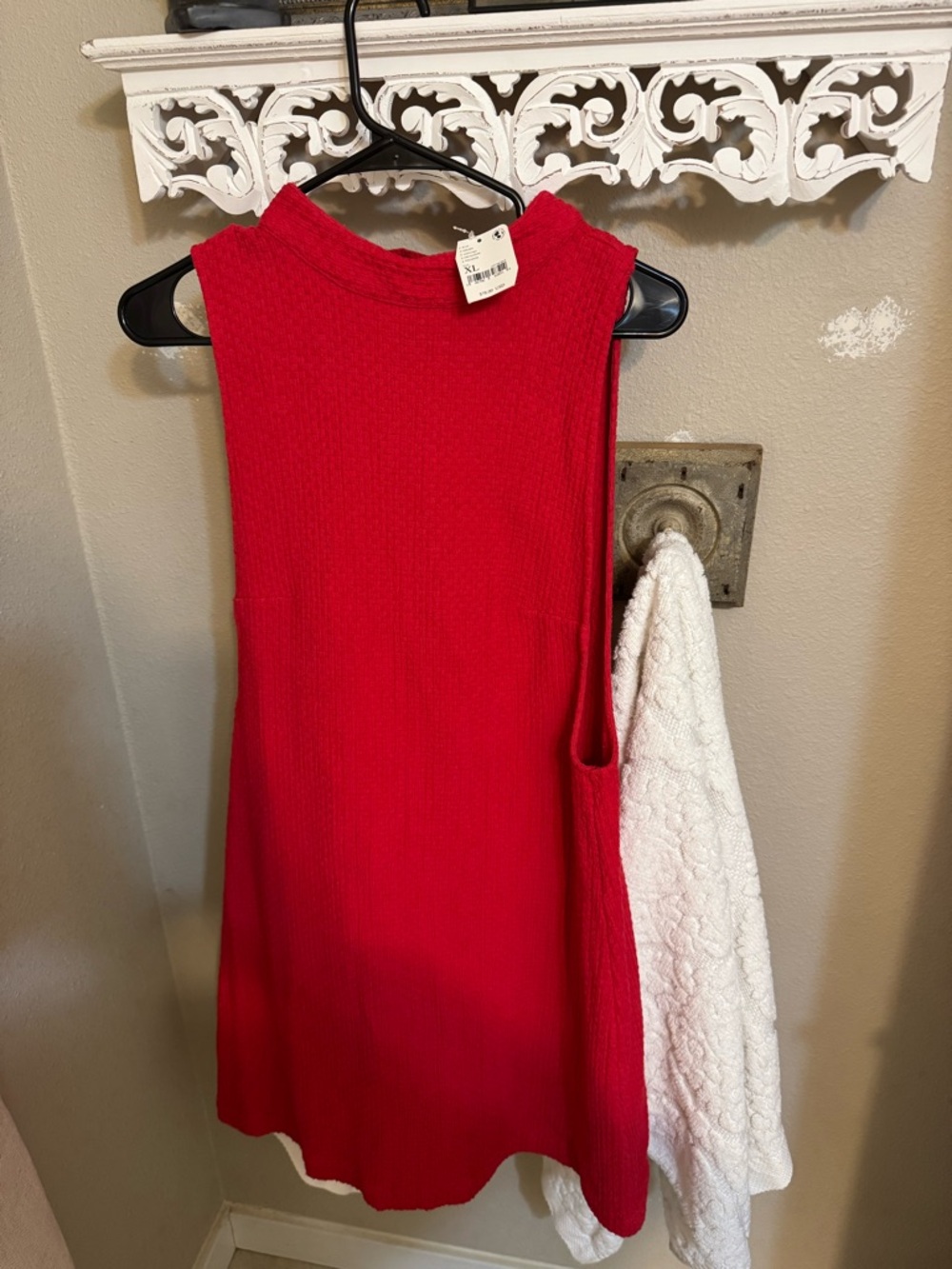 Sleeveless Ribbed Red dress
